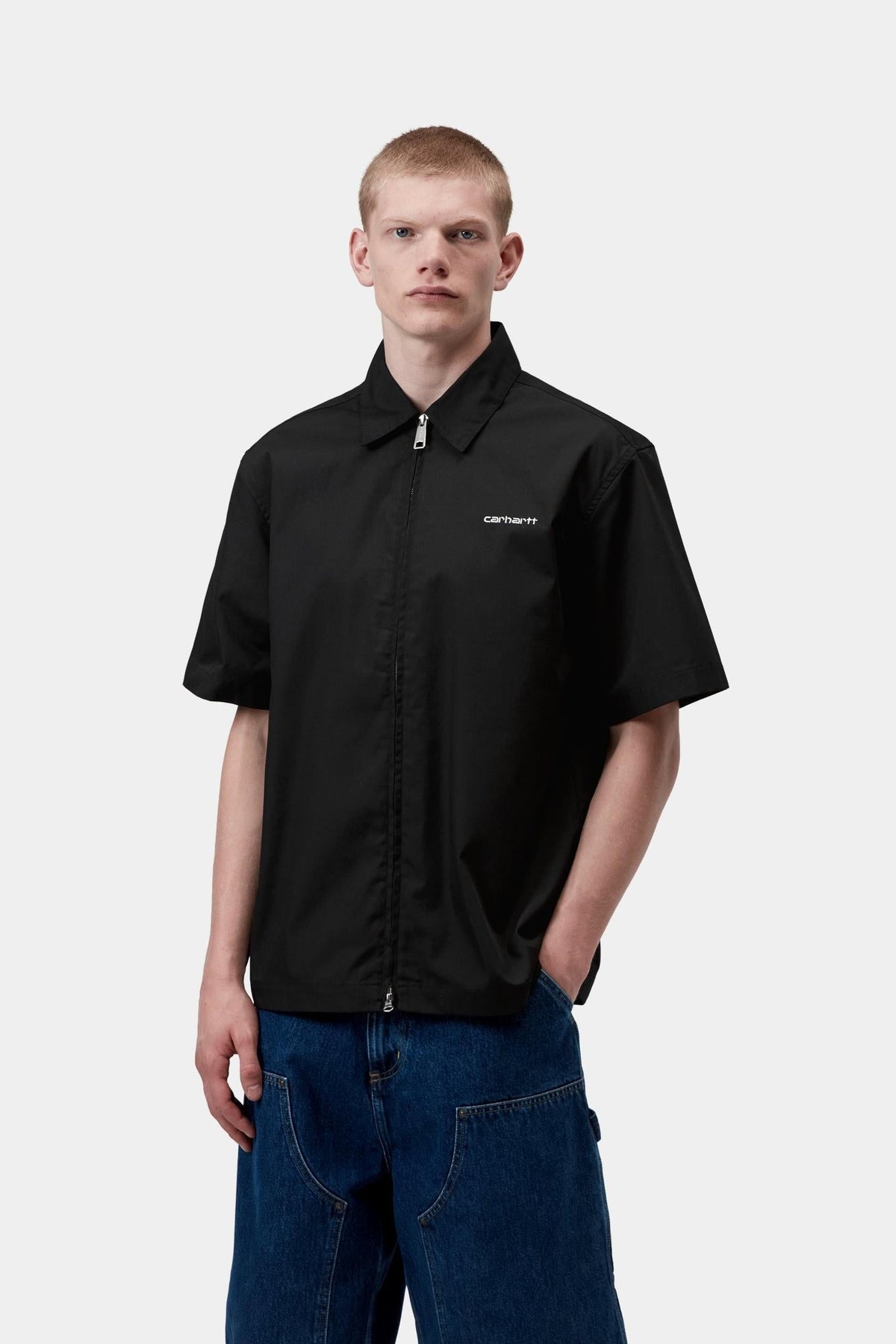 Carhartt WIP Trending | Short Sleeve Postal Zip Shirt